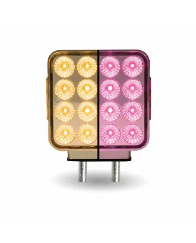 TXTLED-SDXPINK - Dual Revolution Double Face Double Post Square LED (Amber/Red/Pink) - (44 Diodes)