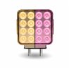 TXTLED-SDXPINK - Dual Revolution Double Face Double Post Square LED (Amber/Red/Pink) - (44 Diodes)