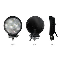 TXTLED-U1 - Universal White Round Work Light - Clear Lens - Black Housing (6 Diodes) - 600 Lumens