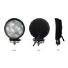 TXTLED-U1 - Universal White Round Work Light - Clear Lens - Black Housing (6 Diodes) - 600 Lumens