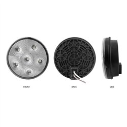 TXTLED-U16 - 4" Round High Power LED Worklamp with Bubble Lens & Reflector Cup (6 Diodes)