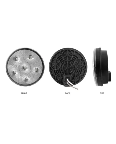 TXTLED-U16 - 4" Round High Power LED Worklamp with Bubble Lens & Reflector Cup (6 Diodes)
