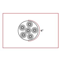 TXTLED-U16 - 4" Round High Power LED Worklamp with Bubble Lens & Reflector Cup (6 Diodes)