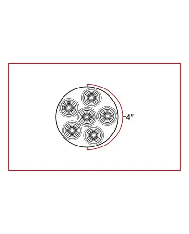 TXTLED-U16 - 4" Round High Power LED Worklamp with Bubble Lens & Reflector Cup (6 Diodes)