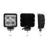 TXTLED-U18 - Universal White Square Work Light with Spot Beam - Clear Lens - Black Housing (4 Diodes) - 4000 Lumens