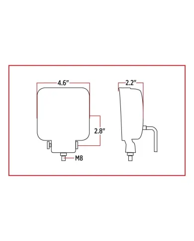 TXTLED-U18 - Universal White Square Work Light with Spot Beam - Clear Lens - Black Housing (4 Diodes) - 4000 Lumens