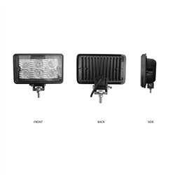 TXTLED-U20 - 4" x 6" Rectangular Heavy Duty LED Work Light - Flood Beam - 600 Lumens (6 Diodes)