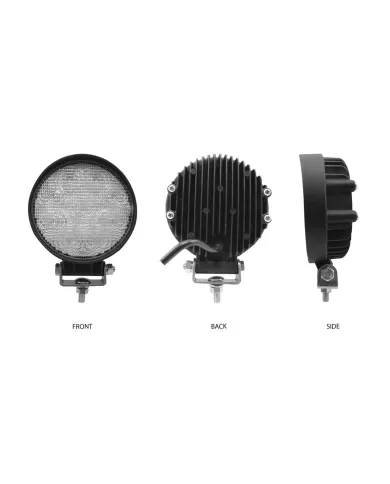 TXTLED-U25 - Universal White Round Flood Work Light - Clear Lens - Black Housing (9 Diodes) - 900 Lumens 