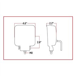 TXTLED-U26 - Universal White Square Flood Work Light - Clear Lens - Black Housing (9 Diodes) - 900 Lumens 