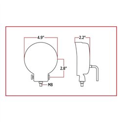 TXTLED-U28 - Universal White Round Work Light with Flood Beam - Clear Lens - Black Housing (6 Diodes) - 2400 Lumens