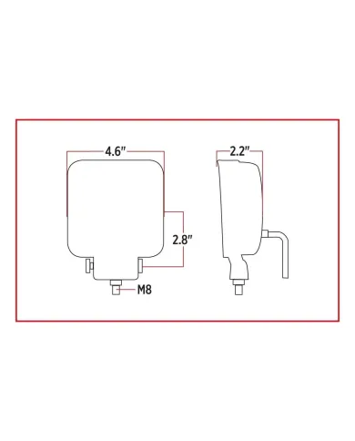 TXTLED-U5 - Universal White Square Work Light - Clear Lens - Black Housing (9 Diodes) - 900 Lumens