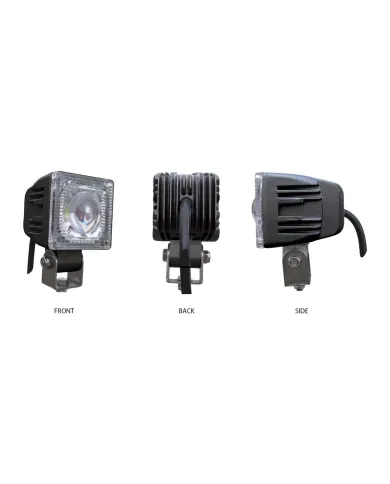 TXTLED-U6 - Universal White Small Square Work Light - Clear Lens - Black Housing (1 Diode) - 1200 Lumens