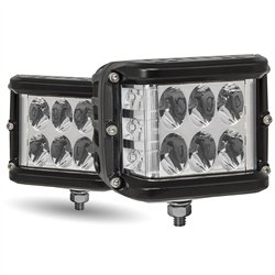 TXTLED-U84 - Universal Square Worklamp with LEDs on the Side - 3150 Lumens - Sold by the Pair with Wire Harness (9 Diodes)