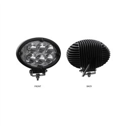 TXTLED-U9 - Universal White Cree Oval Work Light - Clear Lens - Black Housing (6 Diodes) - 5400 Lumens