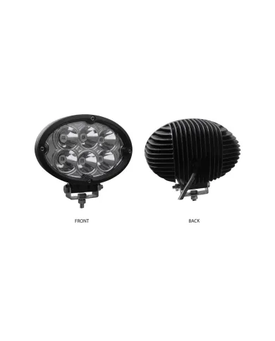 TXTLED-U9 - Universal White Cree Oval Work Light - Clear Lens - Black Housing (6 Diodes) - 5400 Lumens