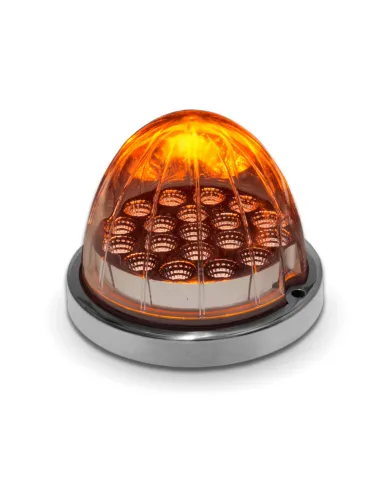 TXTLED-WCA - Clear Amber Watermelon LED with Reflector Cup & Lock Ring (19 Diodes)
