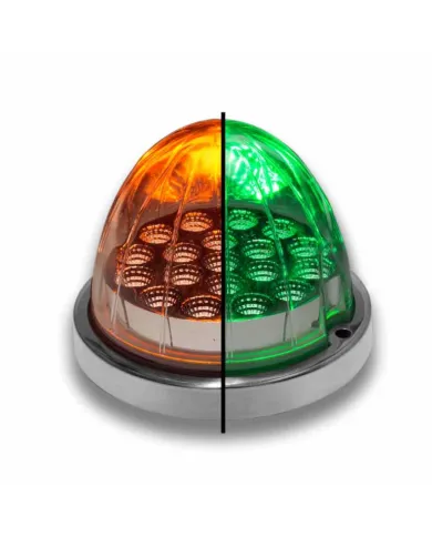 TXTLED-WXAG - Dual Revolution Amber/Green Watermelon LED with Reflector Cup & Lock Ring (19 Diodes)
