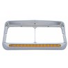 UP32500-Rectangular Dual Headlight Bezel With Visor And LED Sequential Light Bar (Driver) - Amber LED/Amber Lens