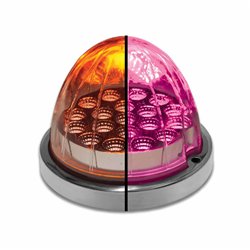 TXTLED-WXAPINK - Dual Revolution Amber/Pink Watermelon LED with Reflector Cup & Lock Ring (19 Diodes)