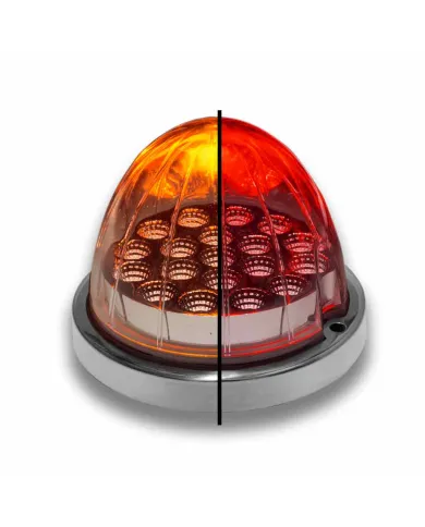 TXTLED-WXAR - Dual Revolution Amber/Red Watermelon LED with Reflector Cup & Lock Ring (19 Diodes)