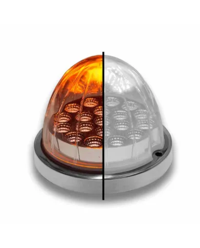 TXTLED-WXAW - Dual Revolution Amber/White Watermelon LED with Reflector Cup & Lock Ring (19 Diodes)