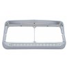 UP32501-Rectangular Dual Headlight Bezel With Visor And LED Sequential Light Bar (Driver) - Amber LED/Clear Lens