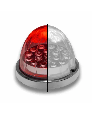TXTLED-WXRW - Dual Revolution Red/White Watermelon LED with Reflector Cup & Lock Ring (19 Diodes)