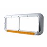 UP32504-Rectangular Dual Headlight Bezel With LED Sequential Light Bar (Driver) - Amber LED/Amber Lens