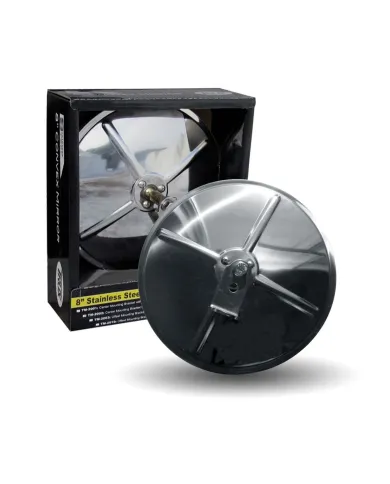 TXTM-2002 - 8" CONVEX STAINLESS STEEL MIRROR WITH CENTER MOUNTING BRACKETS
