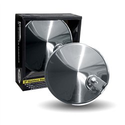 TXTM-2003 - 8" CONVEX STAINLESS STEEL MIRROR WITH OFFSET MOUNTING BRACKETS