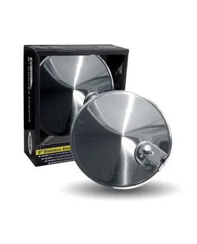 TXTM-2003 - 8" CONVEX STAINLESS STEEL MIRROR WITH OFFSET MOUNTING BRACKETS