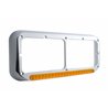 UP32506-Rectangular Dual Headlight Bezel With LED Sequential Light Bar (Passenger) - Amber LED/Amber Lens