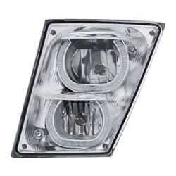 UP32648-Chrome Fog/Driving Light W/White LED Light Bar For 2003-2017 Volvo VN/VNL - Driver
