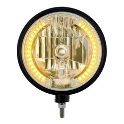 UP32667-Black "Billet" Style Groove Headlight H4 Bulb With 34 Amber LED