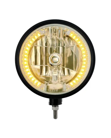 UP32667-Black "Billet" Style Groove Headlight H4 Bulb With 34 Amber LED
