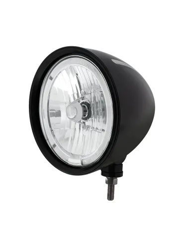 UP32669-Black "Billet" Style Groove Headlight 9007 Bulb With Amber LED Halo Rim