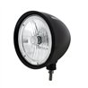 UP32669-Black "Billet" Style Groove Headlight 9007 Bulb With Amber LED Halo Rim
