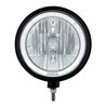 UP32670-Black "Billet" Style Groove Headlight 9007 Bulb With White LED Halo Rim
