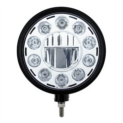 UP32675-Black "Billet" Style Groove Headlight 11 LED Bulb - Chrome