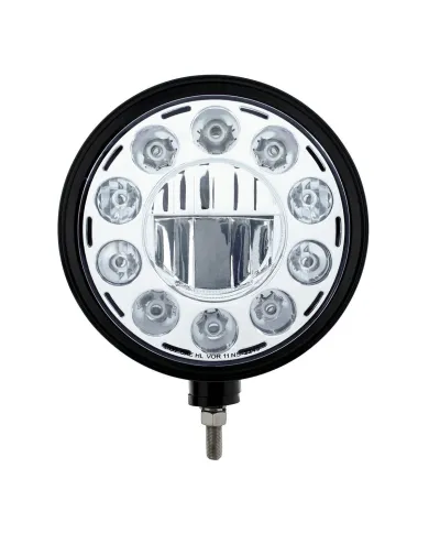 UP32675-Black "Billet" Style Groove Headlight 11 LED Bulb - Chrome