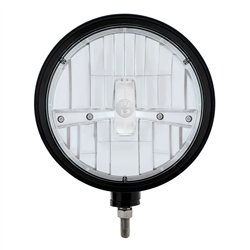 UP32677-Black "Billet" Style Groove Headlight 5 LED Bulb - Chrome