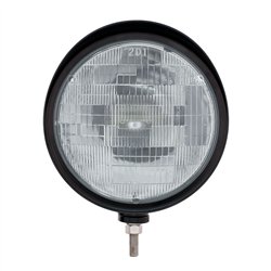 UP32678-Black "Billet" Style Groove Headlight With Visor H6024 Bulb