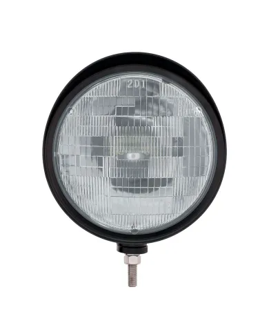 UP32678-Black "Billet" Style Groove Headlight With Visor H6024 Bulb