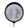 UP32680-Black "Billet" Style Groove Headlight With Visor Crystal H4 Bulb