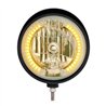 UP32681-Black "Billet" Style Groove Headlight With Visor H4 Bulb With 34 Amber LED