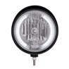 UP32682-Black "Billet" Style Groove Headlight With Visor H4 Bulb With 34 White LED