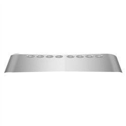 TXTSUN-V1LMC - 17" Volvo VN670-730-780-VT800 Raised Roof Sunvisor with 8 Clear G4 LEDs (2003+)