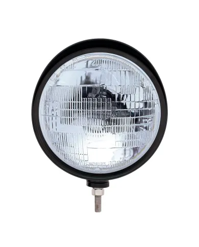UP32685-Black "Billet" Style Groove Headlight With Visor H6014 Bulb