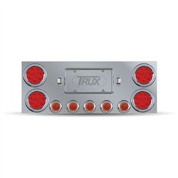TXTU-9002L - Stainless Steel Rear Center Panel with 4 X 4ö & 5 X 2 ?ö & 2 License LEDs