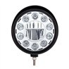UP32689-Black "Billet" Style Groove Headlight With Visor 11 LED Bulb - Chrome